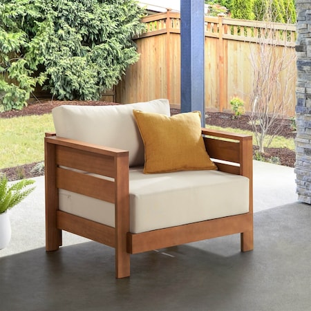Alaterre Furniture Barton Weather Resistant Patio Outdoor Arm Chair with Stain-Resistant and Fade-Proof Cushions 80-OUTD-WD-CH